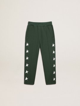 Bright-green Star Collection jogging pants with contrasting white stars
