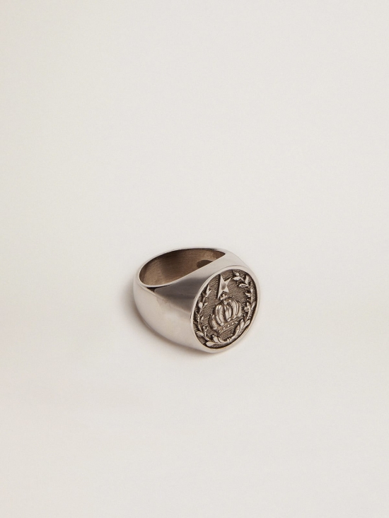 Signet ring in antique silver color